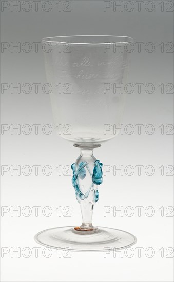 Goblet, 1739, Germany, Glass, 16.2 x 6 cm (6 3/8 x 2 3/8 in.), Anecdotes: Border for a Title Page, 1827, George Cruikshank (English, 1792-1878), authored by Pierce Egan (English, 1800-1828), England, Lithograph on paper, 207 × 120 mm (image), 248 × 150 mm (sheet)