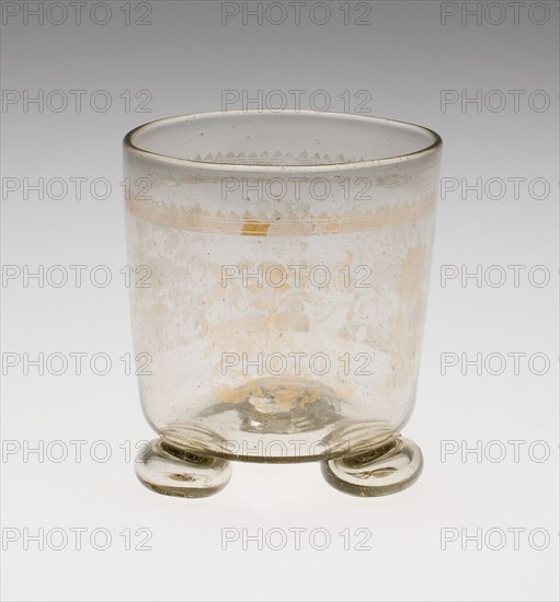 Beaker with Feet, Late 17th century, Germany, Glass, 8.6 x 7.9 cm (3 3/8 x 3 1/8 in.), Deux arlesiennes dans le cloitre de Saint-Trophime d’Arles, c. 1854, printed 1982, Charles Nègre, French, 1820–1880, France, Photogravure, from the portfolio Charles Negre: Treize Heliogravures, 1854–1857, 24 × 18.5 cm