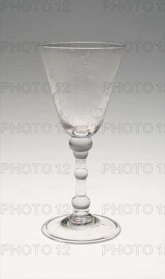 Wine Glass, c. 1760/80, England or Netherlands, England, Glass, blown and stipple engraved, 16.4 × 5.9 cm (6 7/16 × 2 15/16 in.)