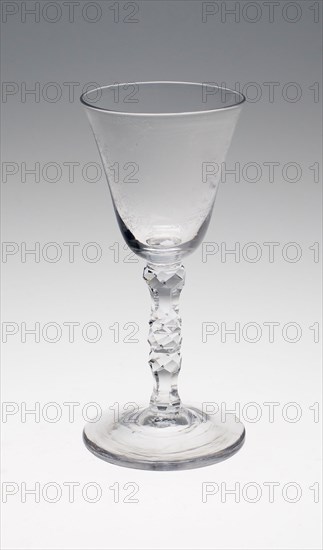 Wine Glass, c. 1760/80, England or Netherlands, Engraved: Northern Netherlands, England, Glass, cut and stipple engraved, 17.3 × 7.9 cm (6 13/16 × 3 1/8 in.)