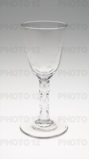 Wine Glass, c. 1760/80, England or Netherlands, England, Glass, stipple engraved, 19.1 × 7.9 cm (7 1/2 × 3 1/8 in.)