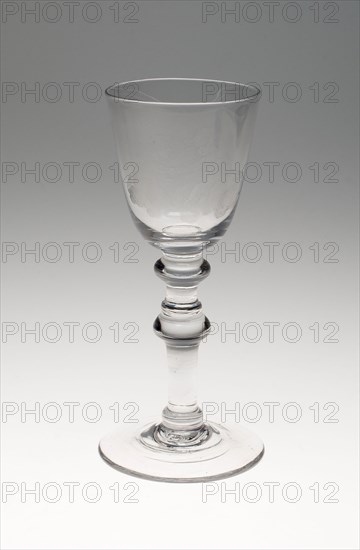 Wine Glass, c. 1795, England or Netherlands, England, Glass, blown and stipple engraved, 19.1 × 7.6 cm (7 1/2 × 3 in.)