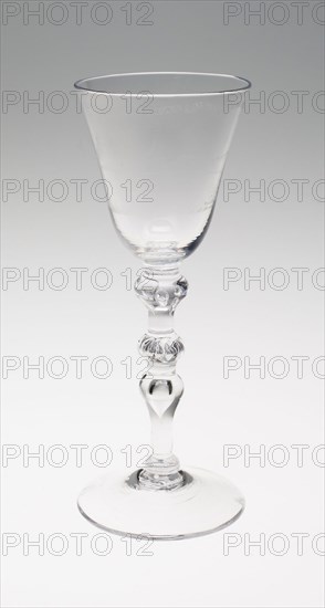 Wine Glass, c. 1786, Netherlands, Engraving attributed to David Wolff, England, Glass, blown and stipple engraved, 20.5 × 7.9 cm (8 1/16 × 3 1/8 in.)