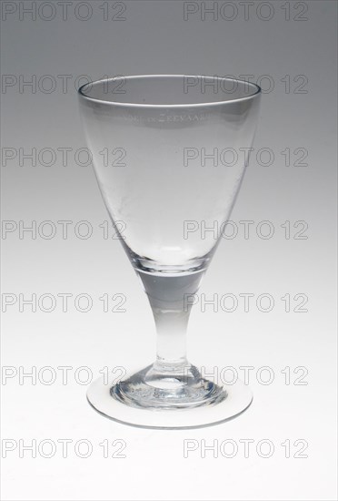 Wine Glass, Late 18th century, England or Netherlands, England, Glass, stipple engraved, 18.1 × 10 cm (7 1/8 × 3 15/16 in.)