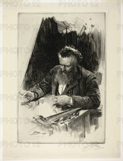 Axel Herman Haig III, 1884, Anders Zorn, Swedish, 1860-1920, Sweden, Etching on ivory laid paper, 377 x 254 mm (image), 385 x 261 mm (plate), 543 x 348 mm (sheet, folded)