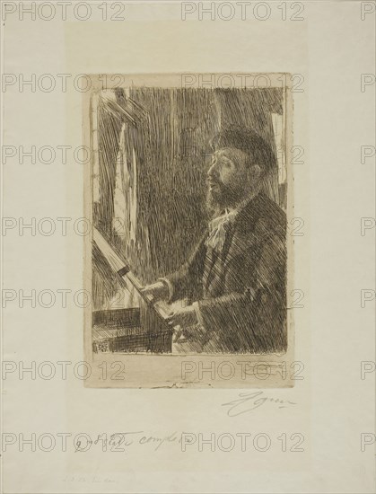 J.B. Faure, 1891, Anders Zorn, Swedish, 1860-1920, Sweden, Etching on off-white wove paper, 200 x 147 mm (image), 237 x 159 mm (plate), 368 x 280 mm (sheet)