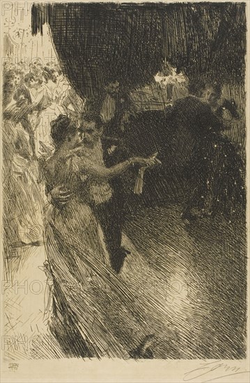 The Waltz, 1891, Anders Zorn, Swedish, 1860-1920, Sweden, Etching on cream wove paper, 320 x 218 mm (image), 340 x 230 mm (plate), 540 x 368 mm (sheet)