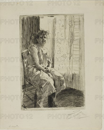 Morning, 1891, Anders Zorn, Swedish, 1860-1920, Sweden, Etching on ivory laid paper, 225 x 151 mm (image), 234 x 158 mm (plate), 312 x 253 mm (sheet)
