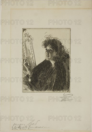 Girl with a Cigarette I, 1891, Anders Zorn, Swedish, 1860-1920, Sweden, Etching on ivory laid paper, 153 x 114 mm (image), 157 x 118 mm (plate), 321 x 223 mm (sheet), The Horse Guards, plate four from the London Set, 1899, David Young Cameron, Scottish, 1865-1945, Scotland, Etching on ivory laid paper, 115 x 125 mm (image/plate), 140 x 150 mm (sheet)