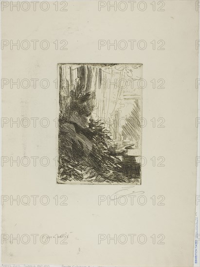 Gerda Grönberg II, 1892, Anders Zorn, Swedish, 1860-1920, Sweden, Etching on ivory laid paper, 190 x 134 mm (image), 197 x 139 mm (plate), 435 x 322 mm (sheet)