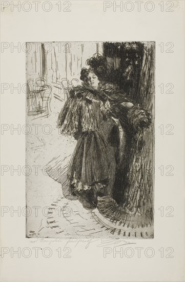 Effet de Nuit III, 1897, Anders Zorn, Swedish, 1860-1920, Sweden, Etching on ivory laid paper, 300 x 197 mm (image/plate), 425 x 280 mm (sheet)