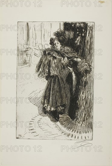 Effet de Nuit III, 1897, Anders Zorn, Swedish, 1860-1920, Sweden, Etching on ivory laid paper, 300 x 196 mm (image/plate), 420 x 280 mm (sheet)