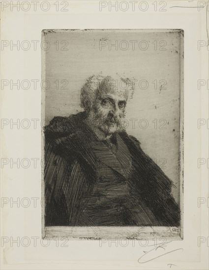 S. Loeb, 1897, Anders Zorn, Swedish, 1860-1920, Sweden, Etching on ivory laid paper, 216 x 150 mm (image), 235 x 158 mm (plate), 296 x 232 mm (sheet)