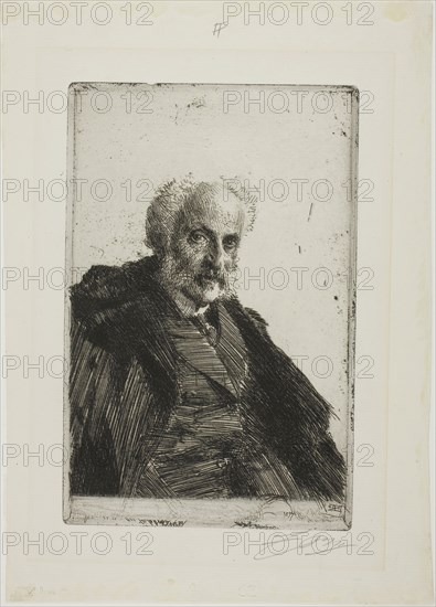 S. Loeb, 1897, Anders Zorn, Swedish, 1860-1920, Sweden, Etching on ivory laid paper, 218 x 148 mm (image), 237 x 155 mm (plate), 324 x 230 mm (sheet)