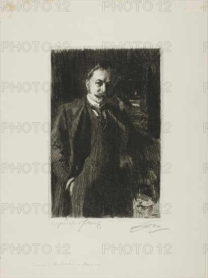 E. R. Bacon, 1897, Anders Zorn, Swedish, 1860-1920, Sweden, Etching on ivory laid paper, 230 x 149 mm (image), 238 x 155 mm (plate), 375 x 280 mm (sheet)