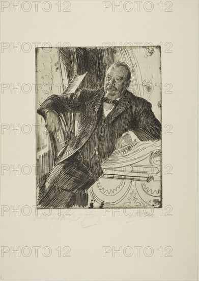 Grover Cleveland II, 1899, Anders Zorn, Swedish, 1860-1920, Sweden, Etching on ivory laid paper, 227 x 177 mm (image/plate), 392 x 277 mm (sheet)