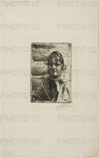 Kol Margit, 1900, Anders Zorn, Swedish, 1860-1920, Sweden, Etching on ivory laid paper, 129 x 88 mm (image/plate), 333 x 213 mm (sheet)