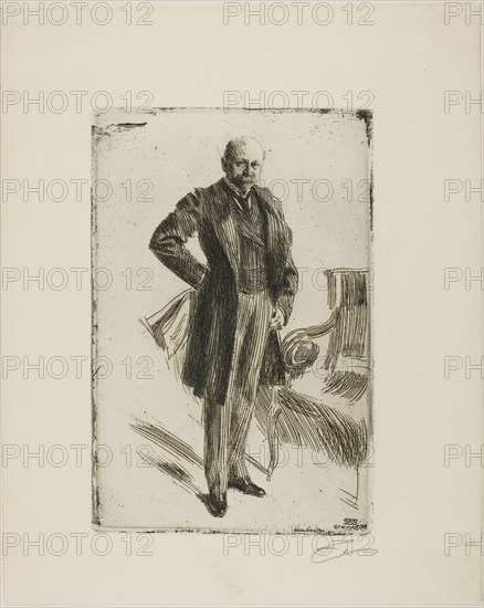 Colonel Lamont I (Whole length), 1900, Anders Zorn, Swedish, 1860-1920, Sweden, Etching on ivory laid paper, 226 x 150 mm (image/plate), 317 x 255 mm (sheet)