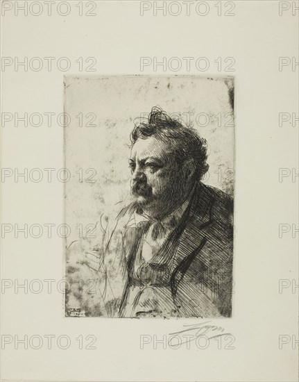 Billy Mason, 1900, Anders Zorn, Swedish, 1860-1920, Sweden, Etching on ivory laid paper, 198 x 140 mm (image/plate), 306 x 240 mm (sheet)