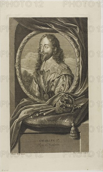 Charles I, King of England, 1697, Benoît Audran I (French, 1661-1721), after Adriaen van der Werff (Dutch, 1659-1722), France, Etching with engraving and stipple on cream laid paper, 297 × 173 mm (image), 313 × 184 mm (plate), 374 × 224 mm (sheet)