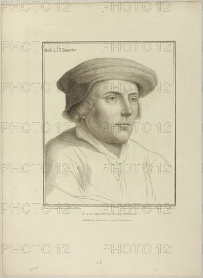 Lord Rich, October 1, 1794, Francesco Bartolozzi (Italian, 1727-1815), after Hans Holbein the younger (German, 1497-1543), Italy, Stipple engraving on ivory wove paper, 325 x 264 mm (image), 395 x 331 mm (plate), 540 x 396 mm (sheet)