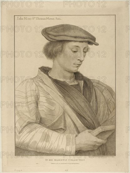 John More, March 26, 1795, Francesco Bartolozzi (Italian, 1727-1815), after Hans Holbein the younger (German, 1497-1543), Italy, Stipple engraving on buff wove paper, 381 x 275 mm (image), 431 x 318 mm (plate), 462 x 346 mm (sheet)