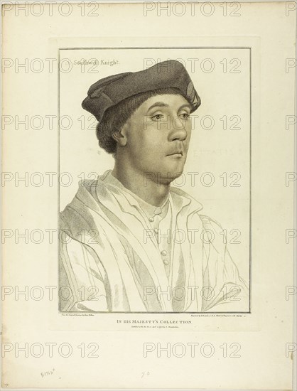 Sir Richard Southwell, April 1, 1795, Francesco Bartolozzi (Italian, 1727-1815), after Hans Holbein the younger (German, 1497-1543), Italy, Stipple engraving on cream wove paper, 372 x 270 mm (image), 410 x 299 mm (plate), 539 x 410 mm (sheet)