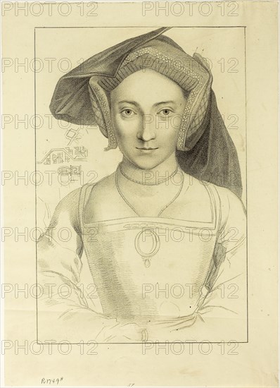 Lady Ratcliffe, March 1, 1793, Francesco Bartolozzi (Italian, 1727-1815), after Hans Holbein the younger (German, 1497-1543), Italy, Stipple engraving on ivory laid paper, 288 x 193 mm (image), 350 x 251 mm (sheet, cut within platemark)