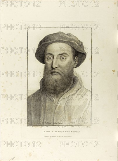 Sir William Sherington, February 10, 1795, Francesco Bartolozzi (Italian, 1727-1815), after Hans Holbein the younger (German, 1497-1543), Italy, Stipple engraving on ivory wove paper, 296 x 195 mm (image), 354 x 232 mm (plate), 389 x 357 mm (sheet)