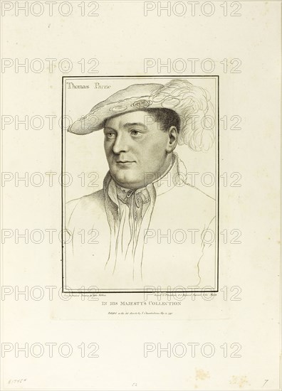 Sir Thomas Parry, May 12, 1793, Francesco Bartolozzi (Italian, 1727-1815), after Hans Holbein the younger (German, 1497-1543), Italy, Stipple engraving on cream wove paper, 256 x 185 mm (image), 305 x 216 mm (plate), 457 x 329 mm (sheet)