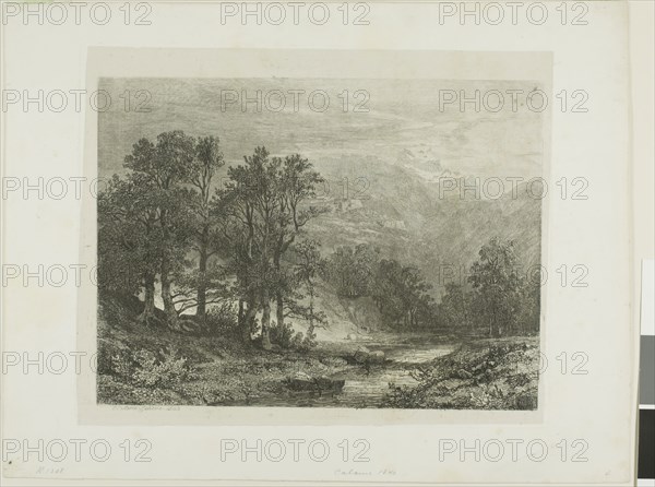 Alpine Landscape, n.d., Alexandre Calame, Swiss, 1810-1864, Switzerland, Etching on paper, 189 x 254 mm (image), 218 x 269 mm (plate), 280 x 360 mm (sheet)