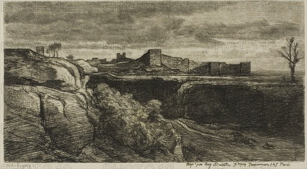 Ruins of the Château of Crémieux (Isère), 1850, Charles François Daubigny, French, 1817-1878, France, Etching, roulette and aquatint on cream Japanese paper, 93 × 174 mm (image), 121 × 197 mm (plate), 265 × 395 mm (sheet), Study for Court of Exchequer, from Microcosm of London, c. 1808, Augustus Charles Pugin (English, born France, 1762-1832), Thomas Rowlandson (English, 1756-1827), England, Graphite on ivory wove paper, 197 × 264 mm