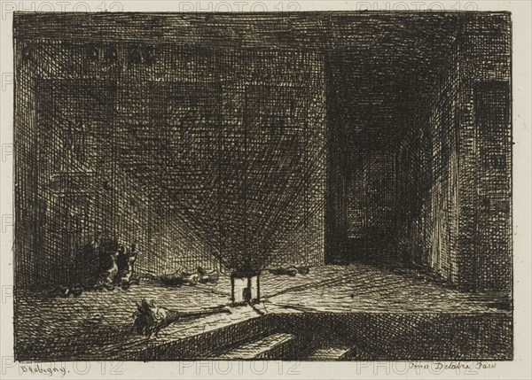 Interior of an Inn (The Corridor of an Inn), 1861, Charles François Daubigny, French, 1817-1878, France, Etching on ivory laid paper, 90 × 128 mm (image), 115 × 150 mm (plate), 205 × 265 mm (sheet)