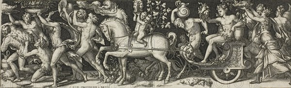 Combats and Triumphs, 1550/1572, Etienne Delaune, French, c. 1519-1583, France, Engraving on paper, 65 × 220 mm