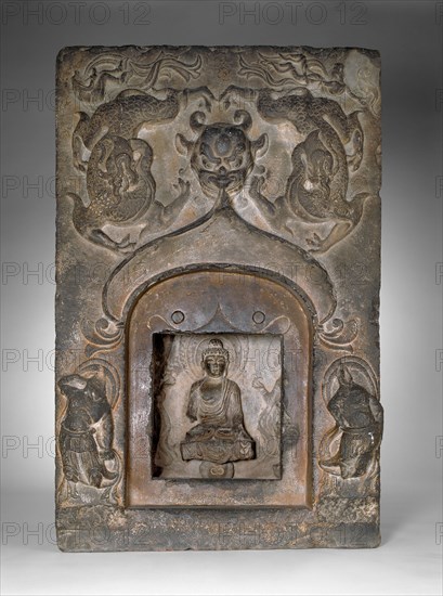 Section of a Buddhist Pagoda, Tang dynasty (A.D. 618–907), dated 724, China, Limestone, 66.0 × 43.2 × 41.9 cm (26 × 17 × 16 1/2 in.)