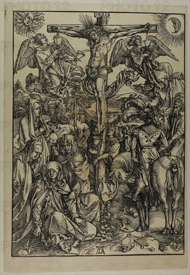 The Crucifixion, from The Large Passion, 1498, published 1511, Albrecht Dürer, German, 1471-1528, Germany, Woodcut in black on cream laid paper, 395 x 283 mm (image), 433 x 300 mm (sheet)