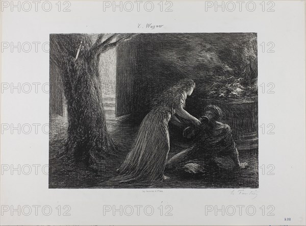 Debut of the Valkyrie, 1879, Henri Fantin-Latour, French, 1836-1904, France, Lithograph in black with scraping on stone on thick ivory wove paper, 231 × 311 mm (image), 334 × 450 mm (sheet)