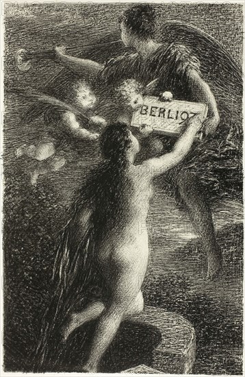 Truth, 1888, Henri Fantin-Latour, French, 1836-1904, France, Lithograph in black on ivory China paper laid down on ivory wove paper, 231 × 151 mm (image), 306 × 202 mm (sheet)
