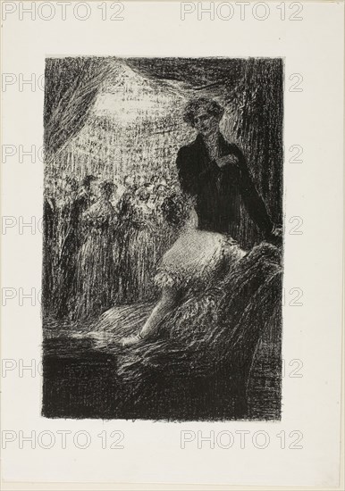 Symphonie Fantastique: A Ball, from Hector Berlioz, sa vie et ses oeuvres, 1888, Henri Fantin-Latour, French, 1836-1904, France, Lithograph in black on off-white China paper, laid down on white wove paper (chine collé), 234 × 155 mm (image), 307 × 217 mm (sheet)
