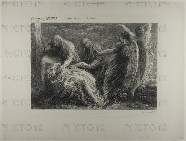 Deposition from the Cross, 1893, Henri Fantin-Latour, French, 1836-1904, France, Lithograph in black on ivory chine, 320 × 452 mm (image), 494 × 651 mm (sheet)