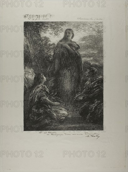 Semiramis, 1894/95, Henri Fantin-Latour, French, 1836-1904, France, Lithograph in black on ivory chine, 368 × 269 mm (image), 566 × 418 mm (sheet)