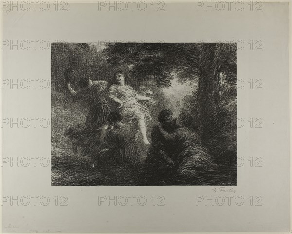 Pastoral, 1896, Henri Fantin-Latour, French, 1836-1904, France, Lithograph in black on light gray chine, 325 × 420 mm (image), 520 × 650 mm (sheet)