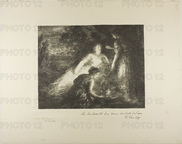 Curse, 1899, Henri Fantin-Latour, French, 1836-1904, France, Lithograph in black on cream wove paper, 300 × 382 mm (image), 514 × 634 mm (sheet)