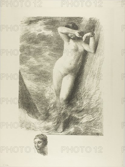 Andromeda, 1899, Henri Fantin-Latour, French, 1836-1904, France, Lithograph in black on ivory wove paper, 438 × 318 mm (image), 620 × 461 mm (sheet)