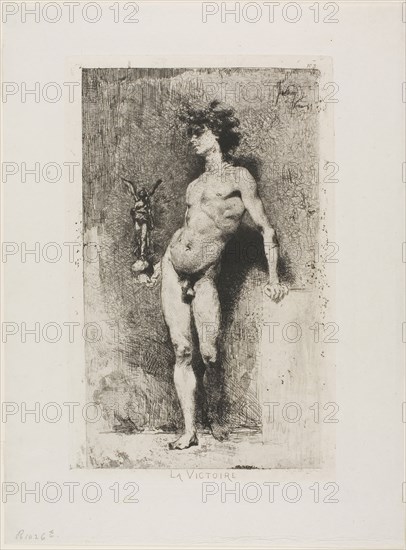 Victory, n.d., Mariano José María Bernardo Fortuny y Carbó, Spanish, 1838-1874, Spain, Etching on paper, 258 x 160 mm