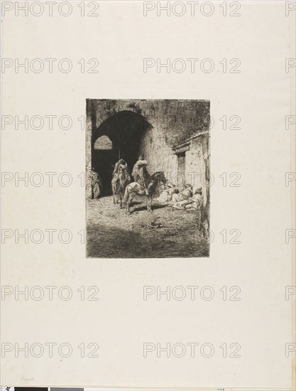 Guard of the Casbah in Tetuan, n.d., Mariano José María Bernardo Fortuny y Carbó, Spanish, 1838-1874, Spain, Etching on paper, 449 x 340 mm