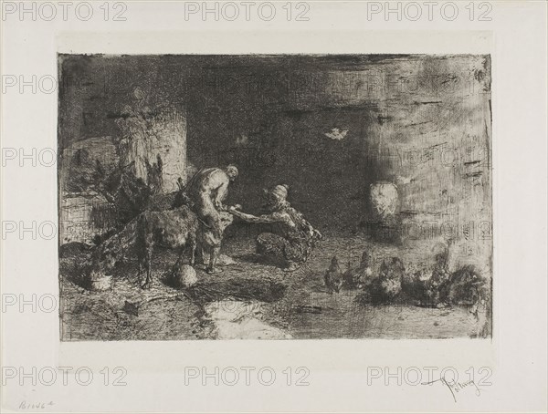 Shoesmith in Marocco, n.d., Mariano José María Bernardo Fortuny y Carbó, Spanish, 1838-1874, Spain, Etching on paper, 205 x 273 mm