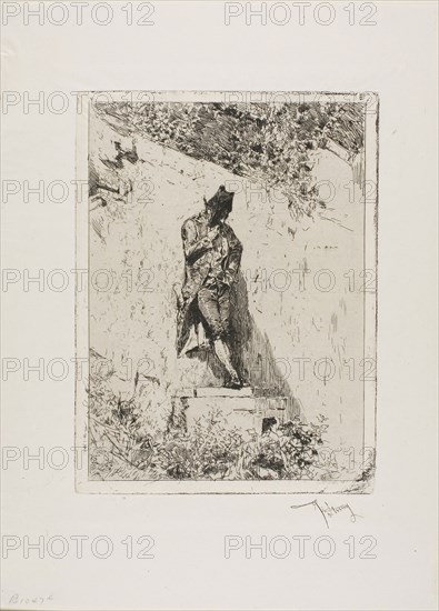 Meditation, n.d., Mariano José María Bernardo Fortuny y Carbó, Spanish, 1838-1874, Spain, Etching on paper, 215 x 160 mm