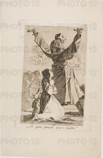 What a Tailor Can Do!, plate 52 from Los Caprichos, 1797/99, Francisco José de Goya y Lucientes, Spanish, 1746-1828, Spain, Etching, burnished aquatint, drypoint and burin on ivory laid paper, 194 x 123 mm (image), 215 x 115 mm (plate), 305 x 201 mm (sheet)