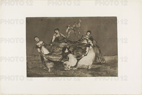 Heavier than a dead donkey, plate one from Los Proverbios, 1815/24, Francisco José de Goya y Lucientes, Spanish, 1746-1828, Spain, Etching and aquatint on ivory wove paper, 213 x 320 mm (image), 243 x 353 mm (plate), 332 x 497 mm (sheet)